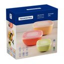 Ver imagem 4 de Jogo de Potes Tramontina Mixcolor em Polipropileno Colorido com Tampa Transparente 03 Peças Tramonti