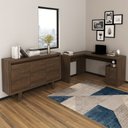 Ver imagem 4 de Conjunto de Escritório com Escrivaninha 02 pç CJ43018-094 Tecnomobili Tecno Móbili Nogal