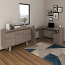 Ver imagem 3 de Conjunto de Escritório com Escrivaninha 02 pç CJ43018-094 Tecnomobili Tecno Móbili Nogal