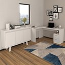 Ver imagem 2 de Conjunto de Escritório com Escrivaninha 02 pç CJ43018-094 Tecnomobili Tecno Móbili Nogal