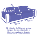 Ver imagem 2 de Capa de sofá retratil matelado tamanho padrão 3 e 4 lugares 1,8m cinza e preto