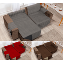 Ver imagem 5 de Capa de sofá retratil matelado tamanho padrão 3 e 4 lugares 1,8m cinza e preto