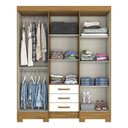 Ver imagem 2 de Guarda Roupa Solteiro B23 Nature Off White – Briz Móveis
