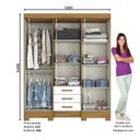 Ver imagem 3 de Guarda Roupa Solteiro B23 Nature Off White – Briz Móveis