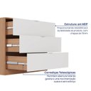 Ver imagem 5 de Cômoda Planejada 3 Gavetas 109cm Hera CabeCasa MadeiraOriginals Marrom Louro/Algodão