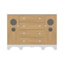 Ver imagem 7 de Cômoda Infantil 125cm 2 Portas com Vidro e 4 Gavetas Suspiro Multimóveis Mp4460 Branco-madeirado