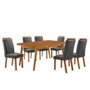 Ver imagem 2 de Mesa de Jantar Copper 180 cm Tampo MDF Laminado Canto Copo com 6 Cadeiras Aline