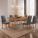 Ver imagem 1 de Mesa de Jantar Copper 180 cm Tampo MDF Laminado Canto Copo com 6 Cadeiras Aline