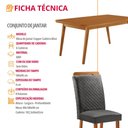 Ver imagem 7 de Mesa de Jantar Copper 180 cm Tampo MDF Laminado Canto Copo com 6 Cadeiras Aline