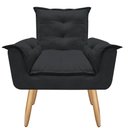 Ver imagem 4 de Kit 2 Poltrona Decorativa Gran Opala Suede Preto para Sala de Estar Luxo Escritório Quarto