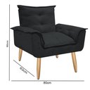 Ver imagem 7 de Kit 2 Poltrona Decorativa Gran Opala Suede Preto para Sala de Estar Luxo Escritório Quarto