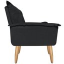 Ver imagem 5 de Kit 2 Poltrona Decorativa Gran Opala Suede Preto para Sala de Estar Luxo Escritório Quarto