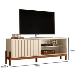 Rack para Tv até 75 Aurora 1.8 Mobler Perola/cinamomo Mel - 3