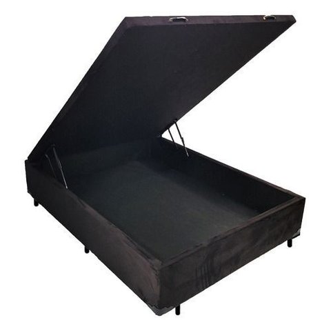 Base Box Baú Casal 1,38 X 1,88 Chapa Compensado Cor Preto