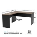 Ver imagem 4 de Mesa de Escritório em L 140x60cm + Cadeira Ergonômica Reclinável com Apoio Lombar,Pistão Classe 4