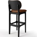 Ver imagem 7 de Banqueta Alta Para Cozinha Madeira Fixa Betta L02 Preto Couríssimo Marrom - Lyam Decor
