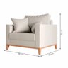 Poltrona Decorativa Sala Estar Beni Pés Madeira Linho Bege Beny  - Montanaris Decor - 4