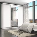 Ver imagem 1 de Guarda-Roupa Casal 4 Espelhos 3 Portas de Correr 4 Gavetas Max Plus Espresso Móveis Branco