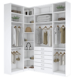 KIT CLOSET MODULADO A 2,70 100% MDF M521.B (CASA, LOJA) MUNDI MOVEIS - 1