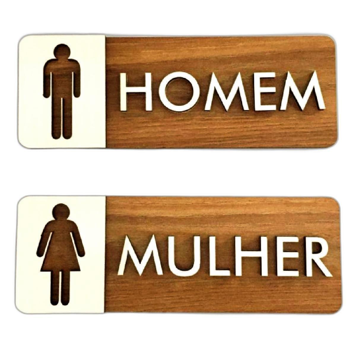 Placa Banheiro Feminino / Masculino Mdf 6mm | MadeiraMadeira