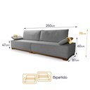 Ver imagem 4 de Sofá Living Braço Articulado Deluxe 2,50m Bouclê Cinza