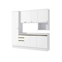 Ver imagem 1 de Armário de Cozinha Compacta Nicho Micro-ondas 100% Mdf 230cm Branco Celeste Kappesberg