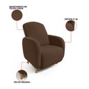 Ver imagem 3 de Poltrona Amamentação Madeira Jhessy Suede D03 - D'rossi