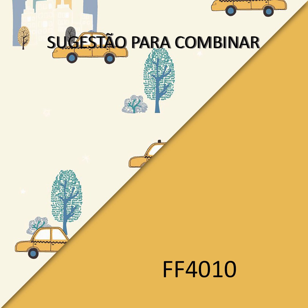 Papel de Parede Infantil Liso Amarelo - Coleção Fofura Baby 4036 - Vinílico Lavável 10m - 3