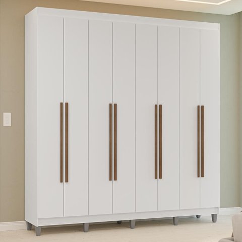 Guarda-Roupa Casal com Pés 8 Portas Batentes Venus Madesa