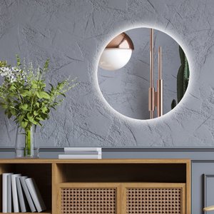 Espelho Lapidado de Parede Redondo com Led - 40cm