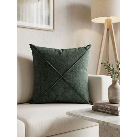 Almofada Linho Verde 52x52 com Nervura Verde 2:verde
