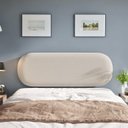 Ver imagem 3 de Painel Cabeceira Amaú Sofisticado Costura Artesanal Veludo:bege