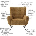 Ver mais imagens de Poltrona Decorativa Malta Pes Ferro Linho Color Trend Tca 219 Moll
