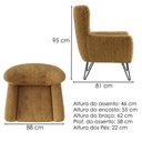 Ver imagem 6 de Poltrona Decorativa Malta Pes Ferro Linho Color Trend Tca 219 Moll