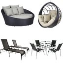 Ver imagem 1 de Kit 4 Cadeiras e Mesa 2 Espreguiçadeiras 1 Balanço Ninho e 1 Chaise em Alumínio Trama Original