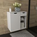 Ver imagem 2 de Gabinete Banheiro 1 Porta 1 Gaveta 60Cm Multimóveis Vcr10085 Branco Branco