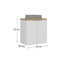 Ver imagem 3 de Gabinete de Banheiro 60cm GAB4008 Nature Branco/Carvalho