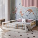 Ver imagem 3 de Cama Montessoriana Casal Ana Branco Amadeirado Acetinado - Tigus