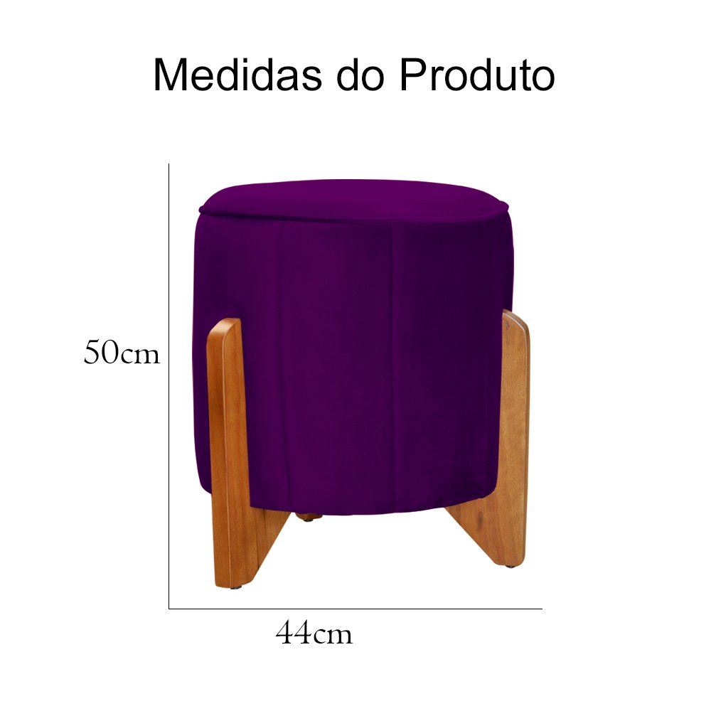 Kit 01 Poltrona Melinda Balanço e 01 Puff Jade Luxo Veludo Roxo - 7