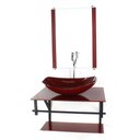 Ver imagem 2 de GABINETE DE VIDRO PARA BANHEIRO 60CM AP CUBA OVAL CHANFRADA VERMELHO CEREJA FULL