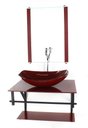 Ver imagem 2 de GABINETE DE VIDRO PARA BANHEIRO 60CM AP CUBA OVAL CHANFRADA VERMELHO CEREJA FULL