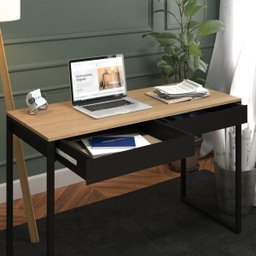 Mesa Escrivaninha Golia com 2 Gavetas Preta 120x50 - 3