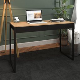 Mesa Escrivaninha Golia com 2 Gavetas Preta 120x50 - 6