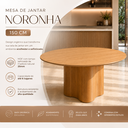 Ver imagem 3 de Mesa Jantar Noronha 150cm Redonda Madeira Orgânica Rustica