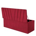 Ver imagem 2 de Calçadeira Baú Recamier Estofada Cama de Casal 140cm Bélgica Suede Vermelho- Mabe Magazine