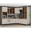 Ver imagem 1 de Cozinha Modulada de Canto 8 Peças Completa 20 Portas 2 Gavetas Connect Henn - Duna/cristal