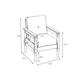 Poltrona De Madeira Maciça Com Almofada Castanho - 3 Poltrona De Madeira Maciça Com Almofada Castanho - 3