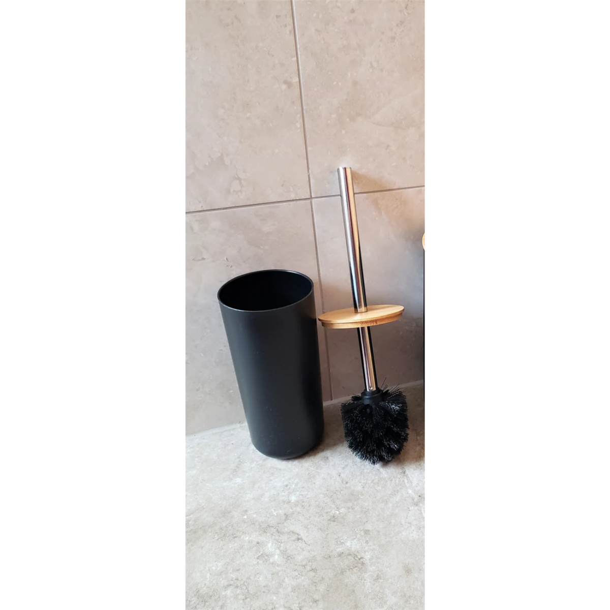 Escova Sanitária Bambu Banheiro Lavabo Limpeza Escovinha:Preto - 8