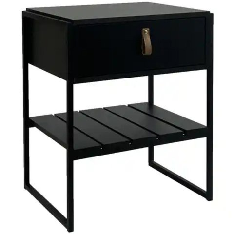 Mesa de Cabeceira James com Gaveta - Preta