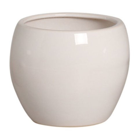 Vaso Cerâmica Esmaltado Linha Intense (12) Branco Burguina